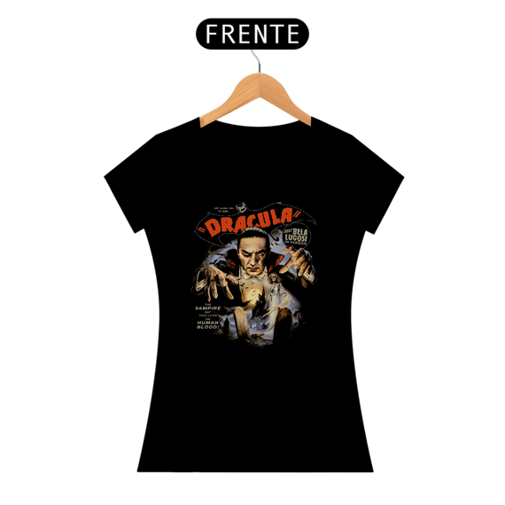 Camiseta Feminina Dracula ( Bela Lugosi as Dracula - 01) Estampa Terror