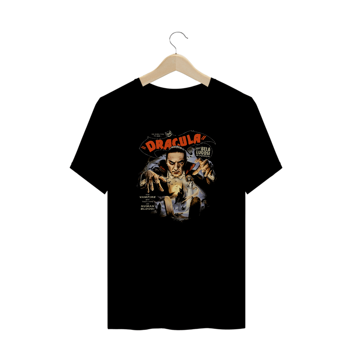 Nome do produto: Camiseta Plus Size Dracula ( Bela Lugosi as Dracula - 01) Estampa Terror
