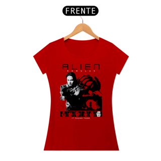 Camiseta Feminina Alien (Romulus poster red) Estampa de Terror