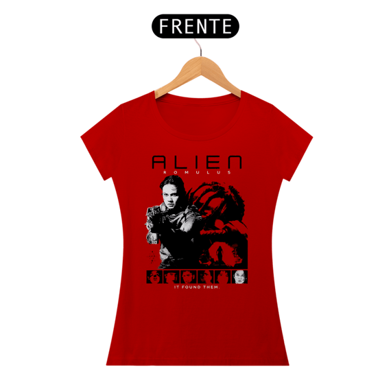 Camiseta Feminina Alien (Romulus poster red) Estampa de Terror