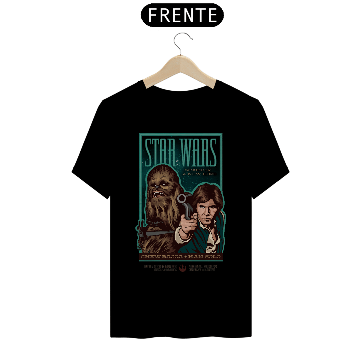 Nome do produto: Camiseta Star Wars - Chewbacca e Han Solo