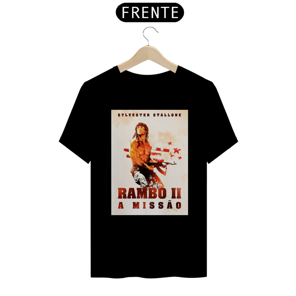 Nome do produto: Camiseta Rambo II - A Missão