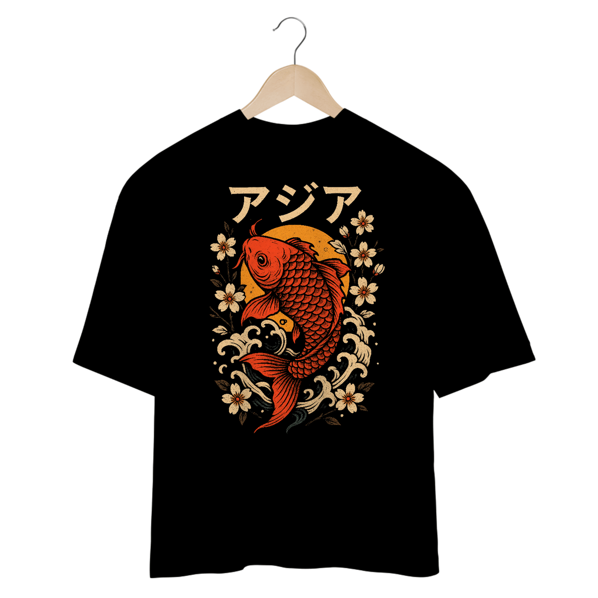 Nome do produto: Camiseta Oversized - Carpa Japonesa - Coleção Especial \