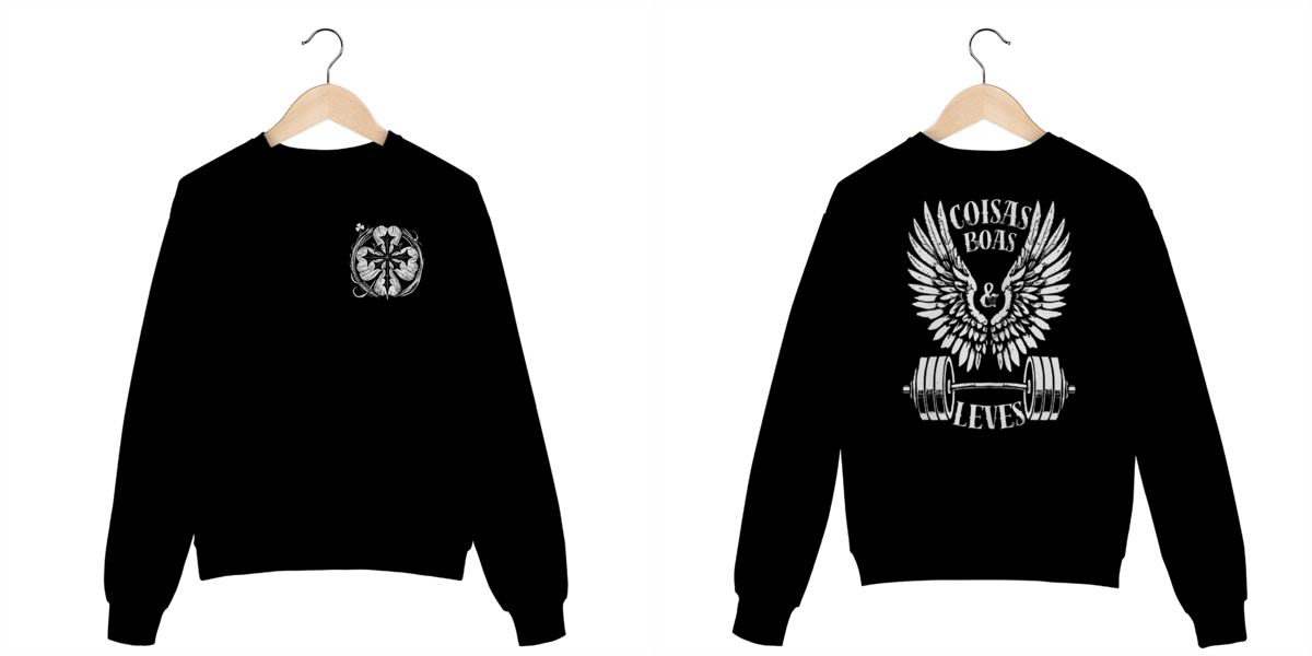 Nome do produto: coisas boas e leves Moletom Fechado v1