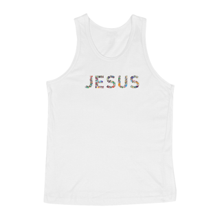 Nome do produto Regata Floral JESUS – Edição Leve da Alma