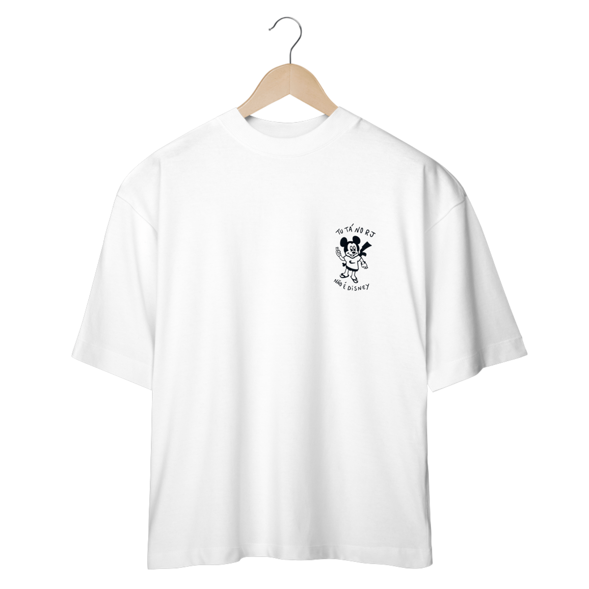 Nome do produto: T-Shirt Oversized RJ não é Disney