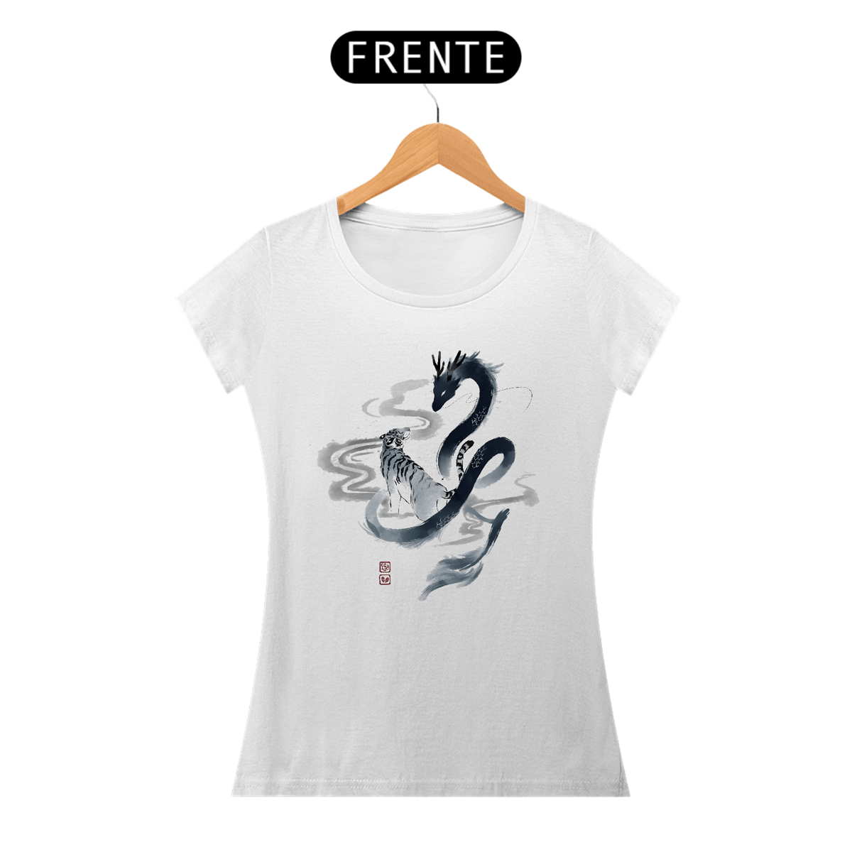 Nome do produto: Tigre & Dragão Sumi-e #1 - baby look