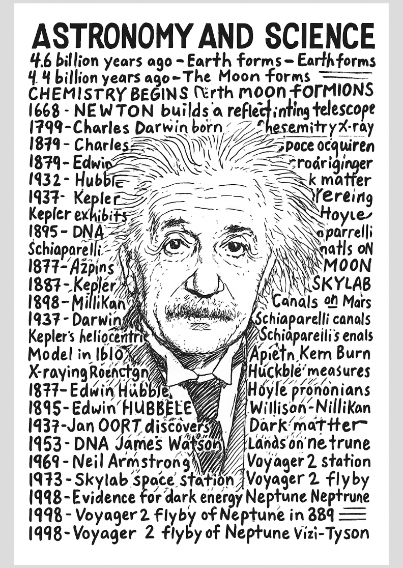 Poster Einstein Astronomy and Science Nome do produto: Poster Einstein Astronomy and Science