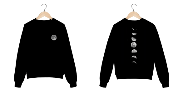Moletom Fases da Lua Minimalista