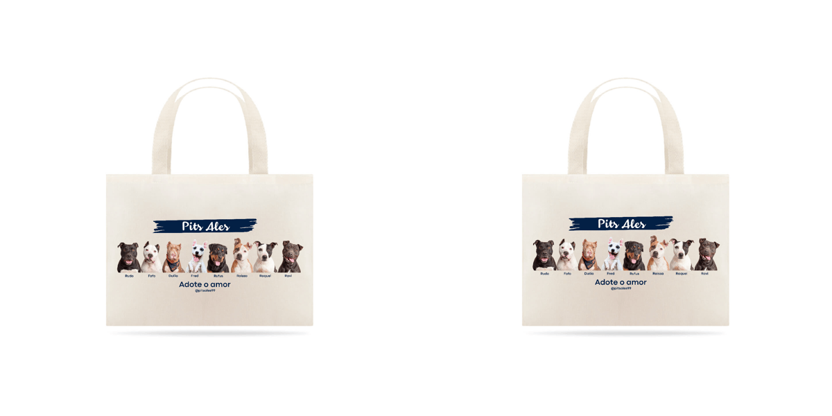Nome do produto: Ecobag - Adote o amor - Collab Pits Ales
