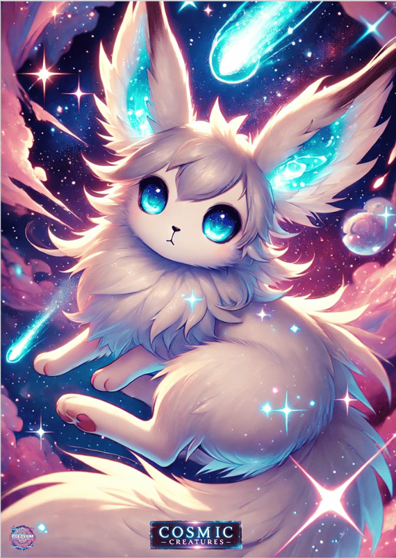 Pôster retrato coleção Cosmic Creatures, Cometuff