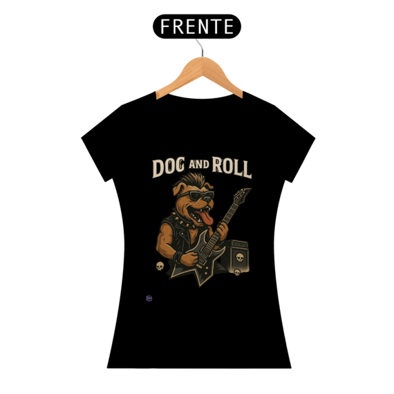 Camiseta feminina Dog and roll