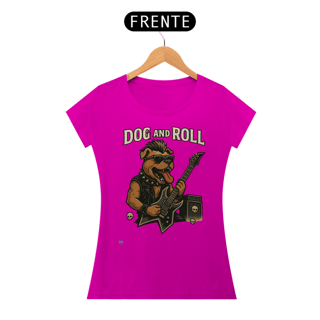 Nome do produtoCamiseta feminina Dog and roll