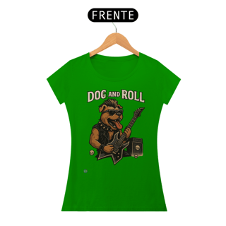 Nome do produtoCamiseta feminina Dog and roll