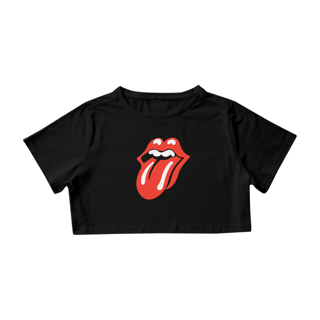 Camisa Cropped Rolling Stones - Hot Lips - Coleção Rock