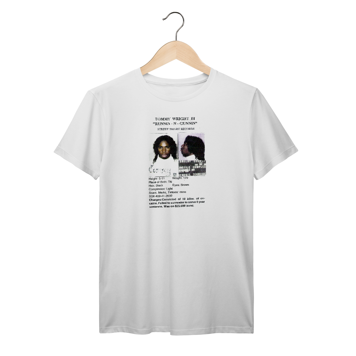 Nome do produto: Camiseta Premium Tommy Wright III - Runnin-n-gunnin - Coleção Rap