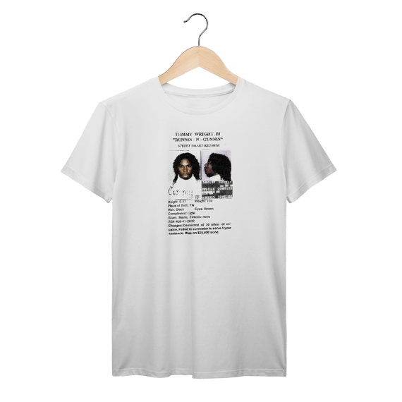 Camiseta Premium Tommy Wright III - Runnin-n-gunnin - Coleção Rap