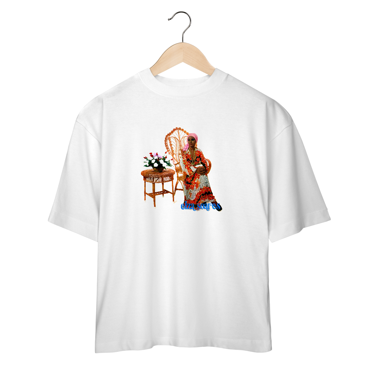 Nome do produto: Camiseta Oversized Elza Soares - Coleção Samba/ MPB