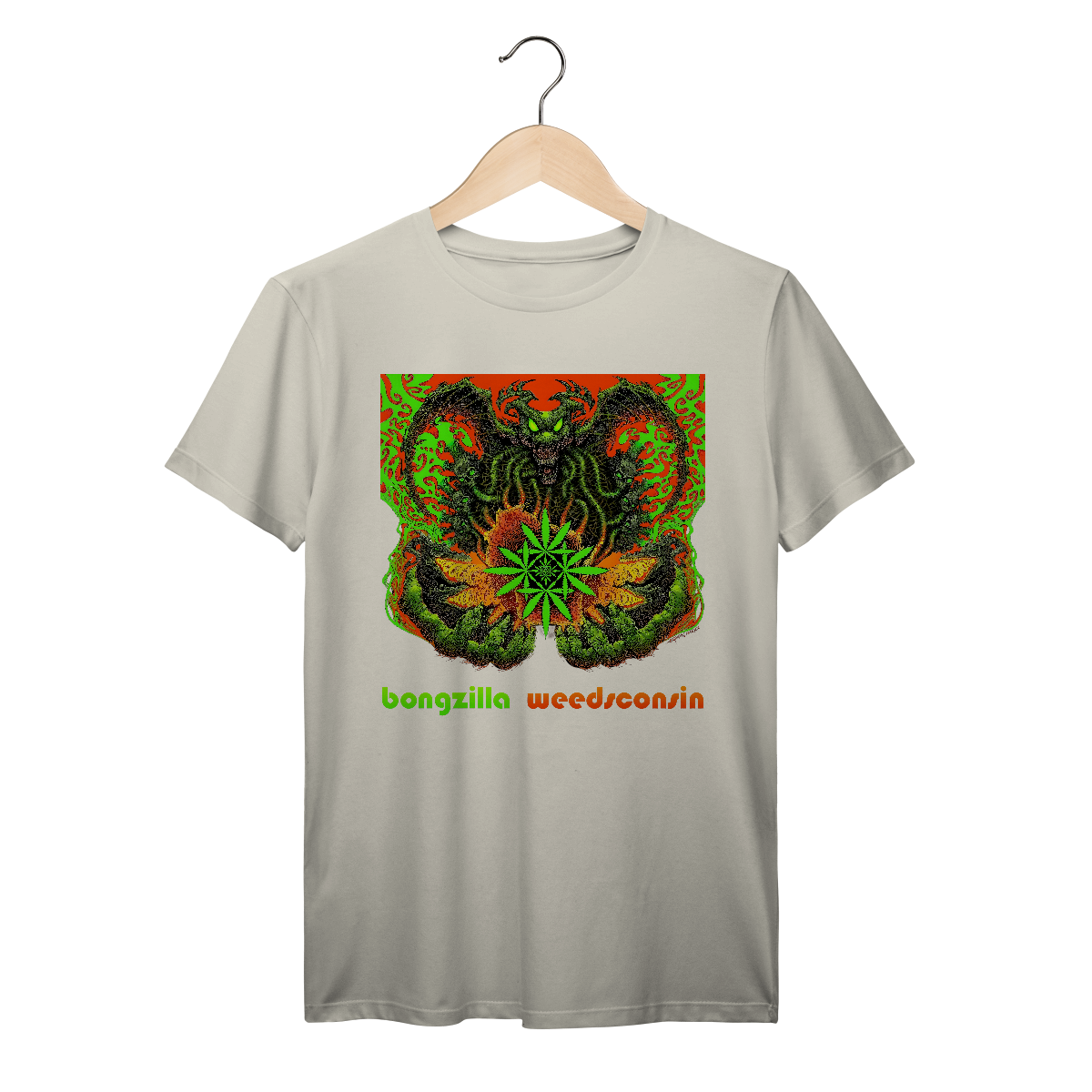Nome do produto: Camiseta Premium Bongzilla - Weedsconsin - Coleção Rock