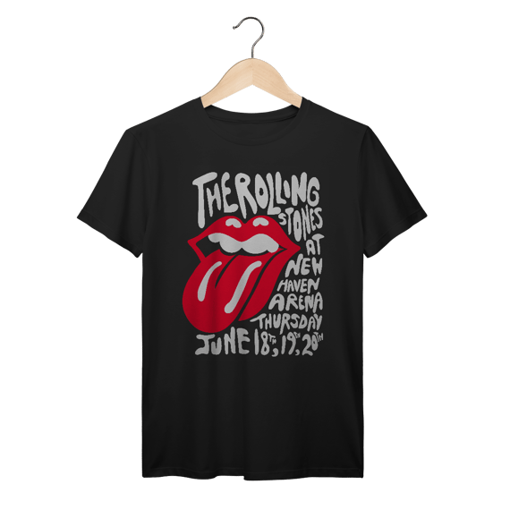 Camiseta Premium Rolling Stones - Live at New Haven Arena - Coleção Rock