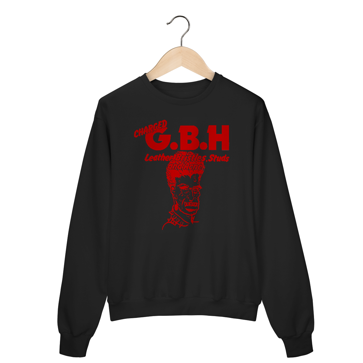 Nome do produto: Moletom Fechado GBH - Leather, Bristle, Studs and Acne - Coleção Punk/ Hardcore
