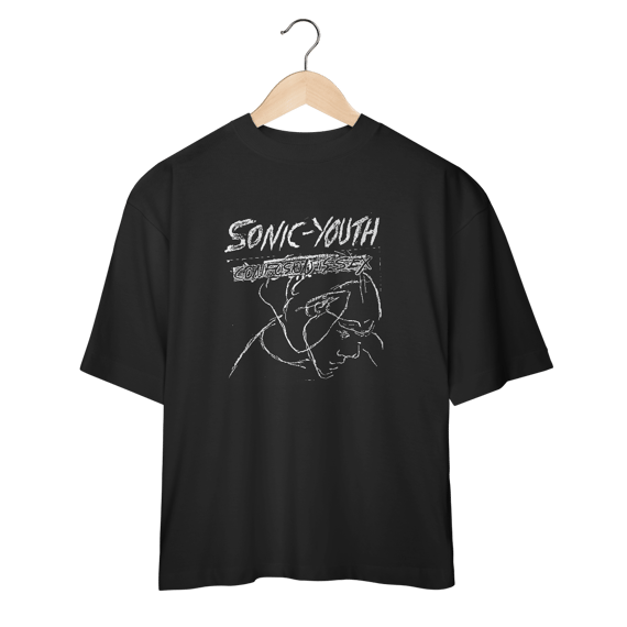 Camiseta Oversized Premium Sonic Youth - Confusion is Sex - Coleção Rock/Alternativo