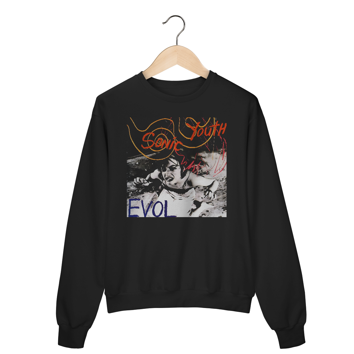 Nome do produto: Moletom Fechado Premium Sonic Youth - Evol - Coleção Rock/ Alternativo