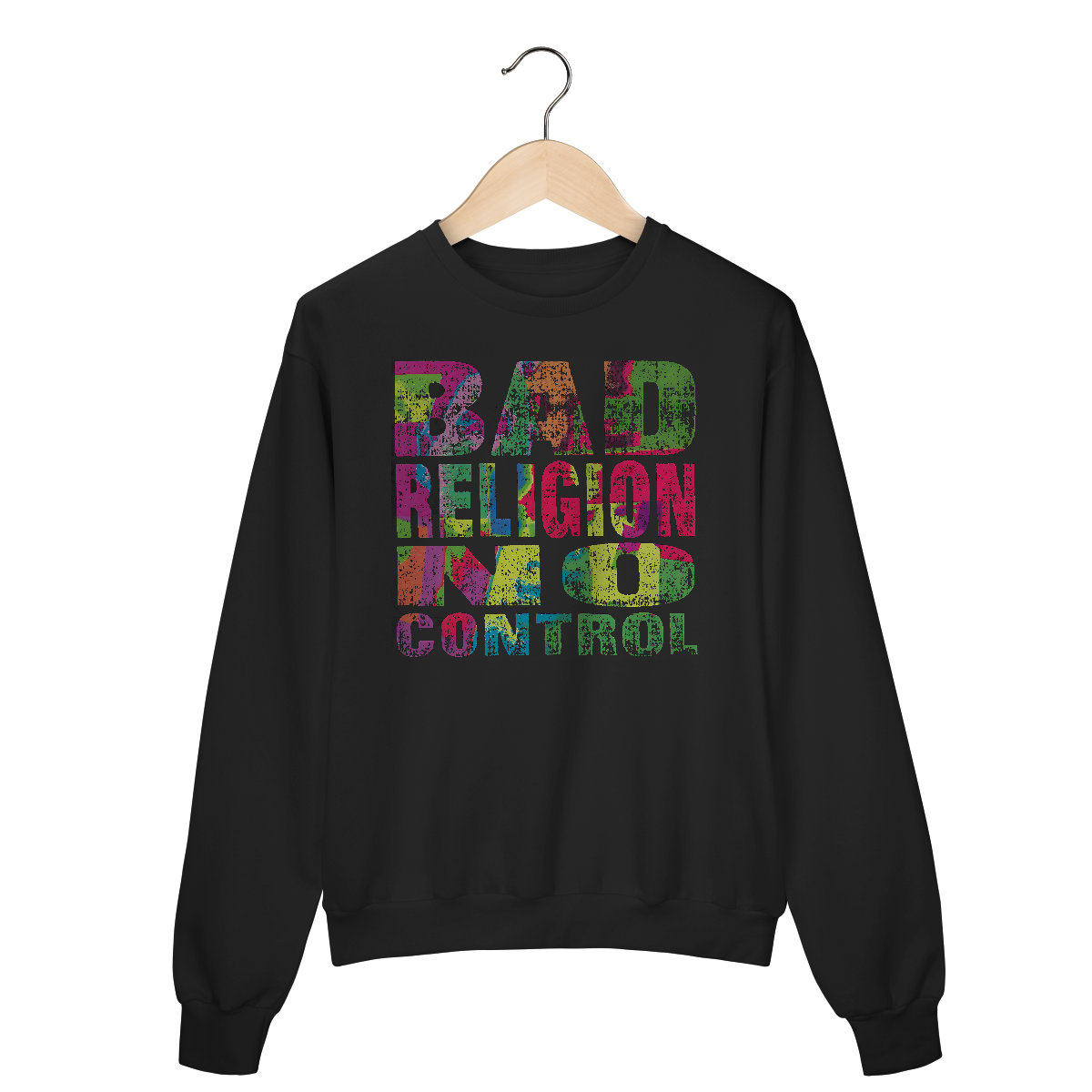 Nome do produto: Moletom Fechado Premium Bad Religion - No Control - Coleção Punk/ Hardcore
