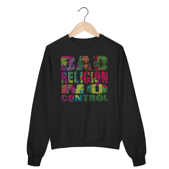 Moletom Fechado Premium Bad Religion - No Control - Coleção Punk/ Hardcore