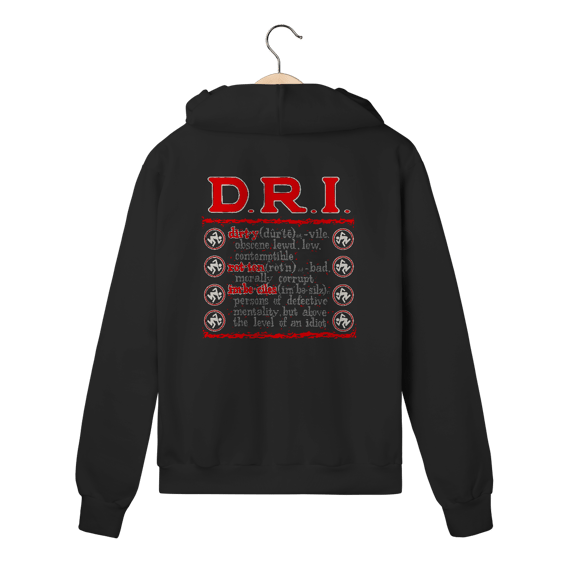Moletom com Zíper Premium D.R.I. - Definition - Coleção Metal/ Hardcore