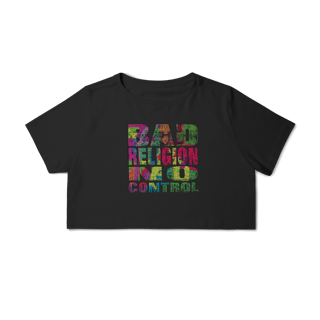 Camisa Cropped Bad Religion - No Control - Coleção Punk/ Hardcore