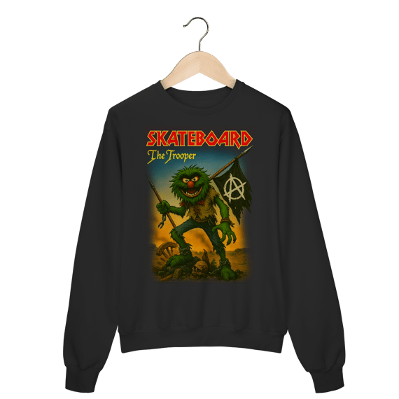 Moletom Fechado Premium Caos Manifesto X Noveline - Skateboard Trooper - Coleção Exclusivas
