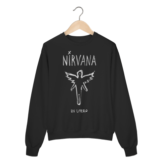 Nome do produto Moletom Fechado Premium Nirvana - In Utero - Coleção Rock