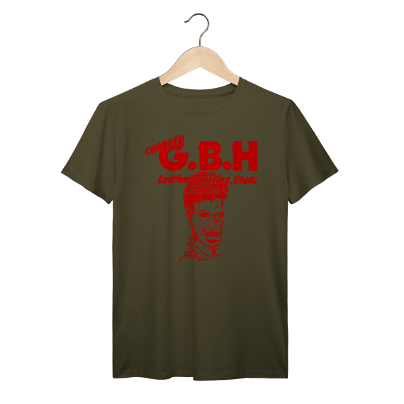 Camiseta Premium GBH - Leather, Bristles, Studs and Acne - Coleção Punk/ Hardcore