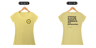 Nome do produto Camiseta Feminina Baby Long Estonada A Felicidade Da Sua Vida