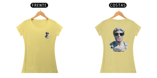 Nome do produto Camiseta Feminina Baby Long Estonada Estátua Pixelizada