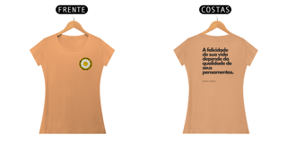 Nome do produto Camiseta Feminina Baby Long Estonada A Felicidade Da Sua Vida