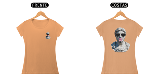 Nome do produto Camiseta Feminina Baby Long Estonada Estátua Pixelizada