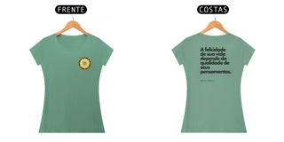 Nome do produto Camiseta Feminina Baby Long Estonada A Felicidade Da Sua Vida