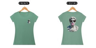 Nome do produto Camiseta Feminina Baby Long Estonada Estátua Pixelizada