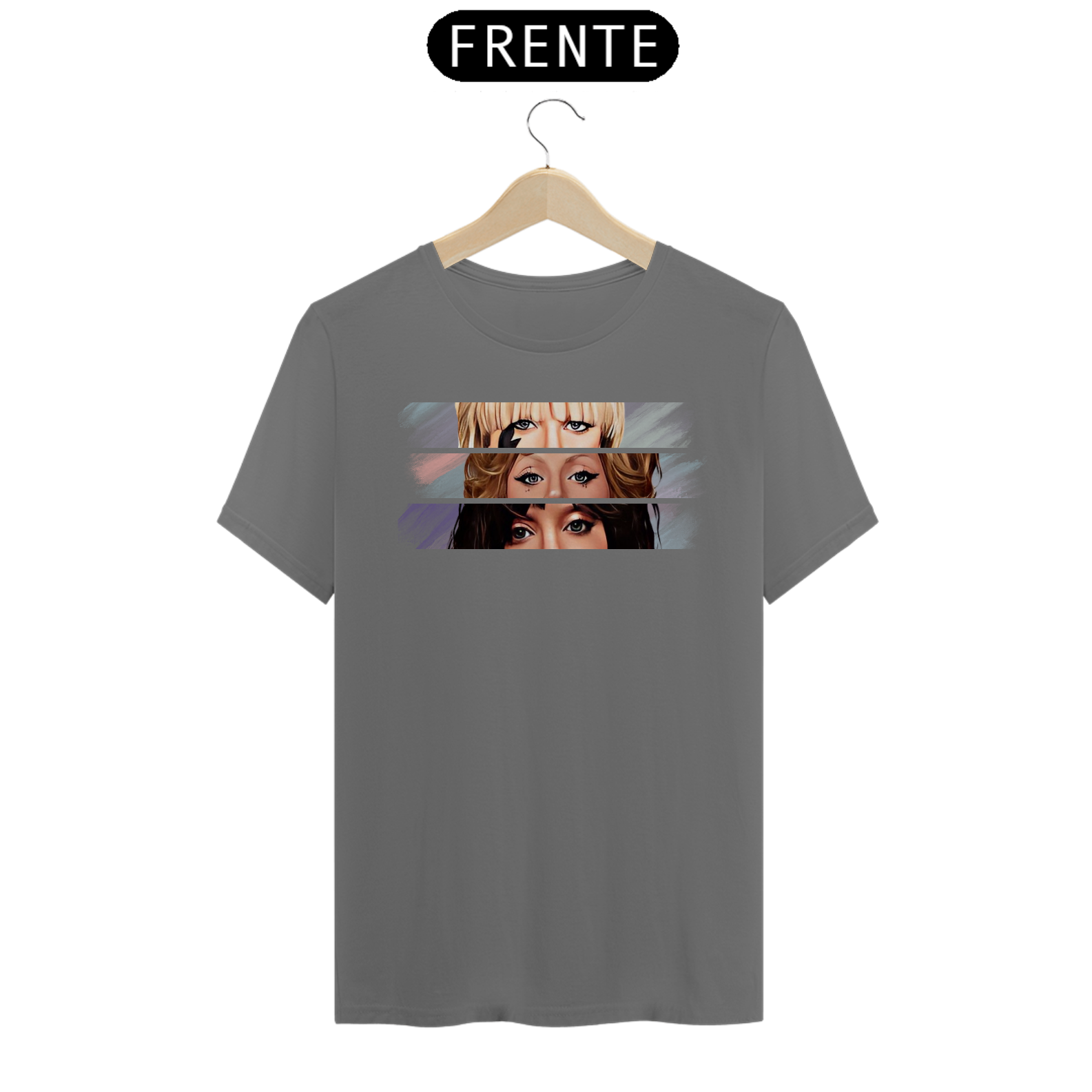 Camiseta Estonada Lady Gaga Cartoon Olhar