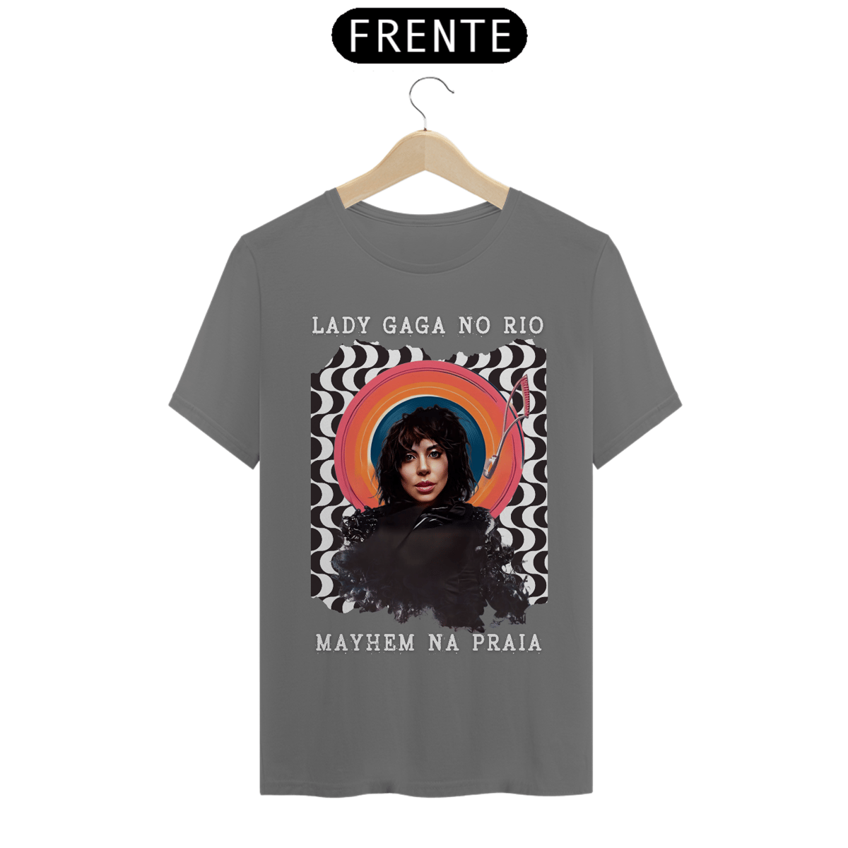 Nome do produto: Camiseta Estonada Lady Gaga no Rio - Calçadão