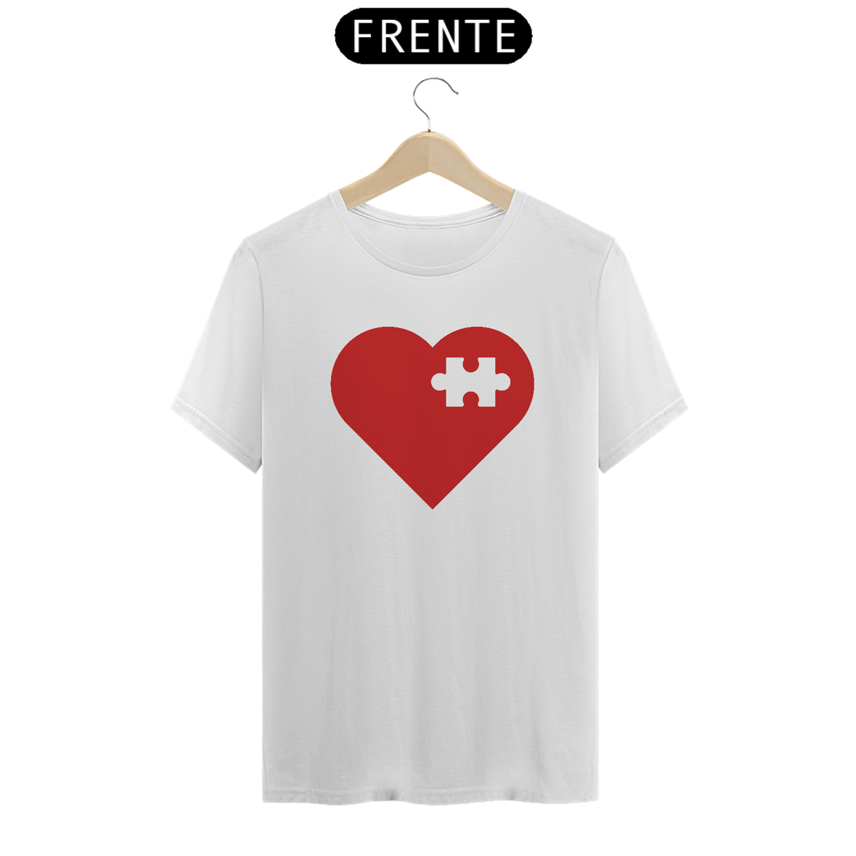Nome do produto: Camiseta coração quebra cabeça