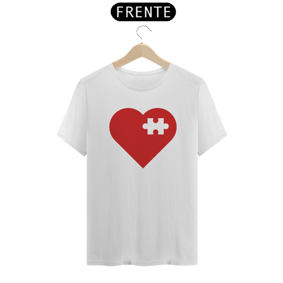 Camiseta coração quebra cabeça
