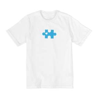 Camiseta infantil quebra cabeça azul