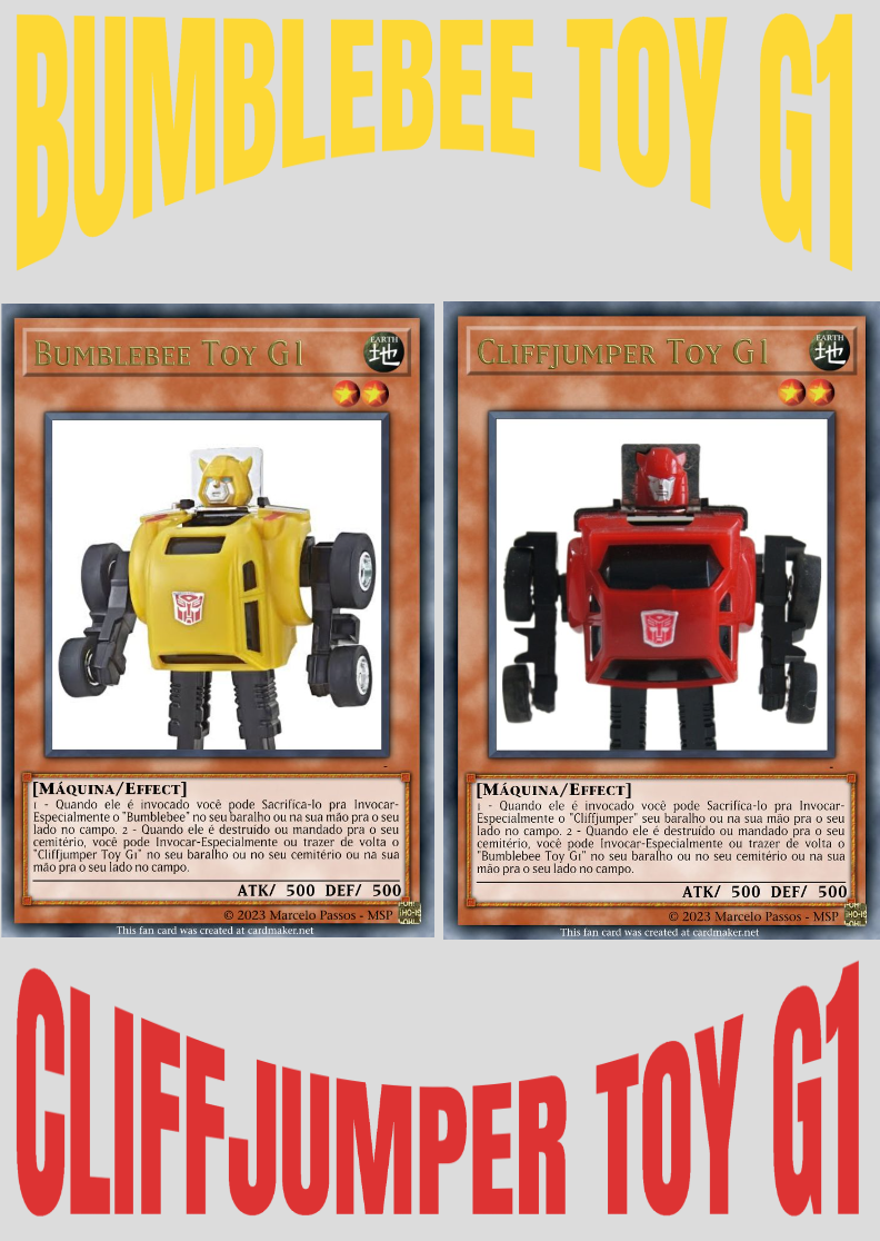Poster Retrato do Card do Bumblebee e do Cliffjumper Versão Toy G1