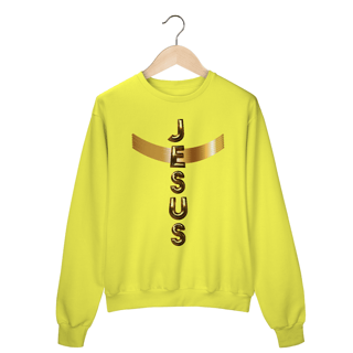Nome do produto MOLETOM FECHADO DOURADO JESUS EM CRUZ ( varias cores )