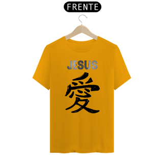 Nome do produto CAMISA JESUS AMOR EM JAPONES PRETA ( varias cores )