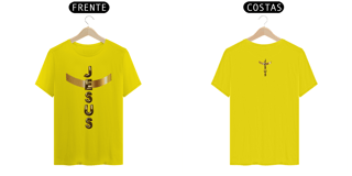 Nome do produto CAMISA QUALITY DOURADA JESUS EM CRUZ ( FRENTE e COSTAS -varias cores ) 