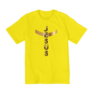 Nome do produto CAMISA INFANTIL DOURADA JESUS EM CRUZ 10 a 14 ANOS ( varias cores )